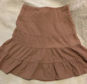 AMERICAN EAGLE OUTFITTERS velluto a coste a strati con volant taglia 0 donna rosa polvere - Foto 1 di 6