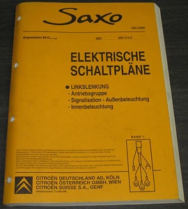 Werkstatthandbuch Elektrik Citroen Saxo elektrische Schaltpläne Stand Juli 2000! - Bild 1 von 1