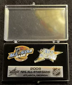 2008 NHL ALL-STAR GAME 2 pin set new in case HOCKEY Atlanta Georgia - Picture 1 of 2