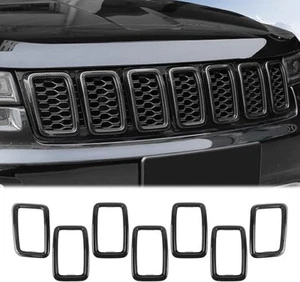JeCar Front Grill Rings Grille Inserts Cover Trim Kit for 2017-2020 Jeep Grand - Picture 1 of 5