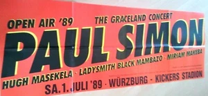 PAUL SIMON  1989 TOUR - orig. Concert Poster - Konzert Plakat - 168x59 cm - F/U - Picture 1 of 1