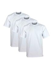 Pro Club Mens 3-Pack Heavyweight Cotton Short Sleeve Crew Neck T-Shirt, White, M