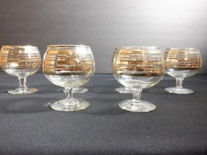 Kristall After Dinner Set 6 Gläser mit Goldbändern Antik - Bild 1 von 10