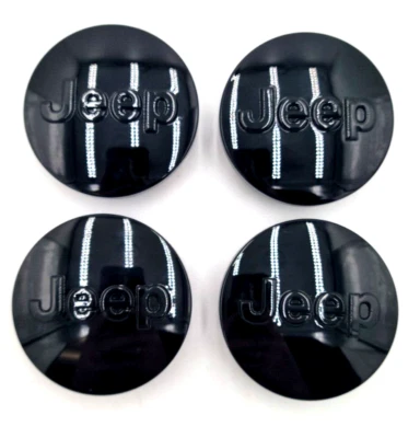 OEM Jeep 2.5" Glossy Black Center Cap - SET - 1LB77TRMAB / 1LB77DX8AC - Image 1 of 4