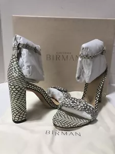 NUEVOS Alexandre Birman Mujer US 5 EU 35.5 Cuero Exótico Bloque Tacones Altos Zapatos BX - Imagen 1 de 13