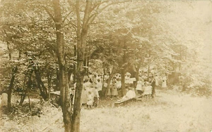 Vintage Postcard RPPC Church Picnic - Picture 1 of 2