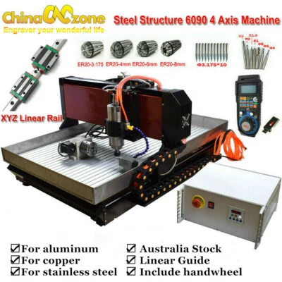 Steel CNC 6090 4Axis 2.2KW Mach3 CNC Milling Engraving Machine For Metal Steel - Image 1 of 4
