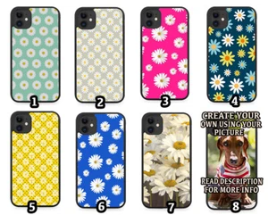 Daisies Rubber Phone Case Daisys Daisy Pink Blue Green Grey Floral Flowers Girls - Picture 1 of 2
