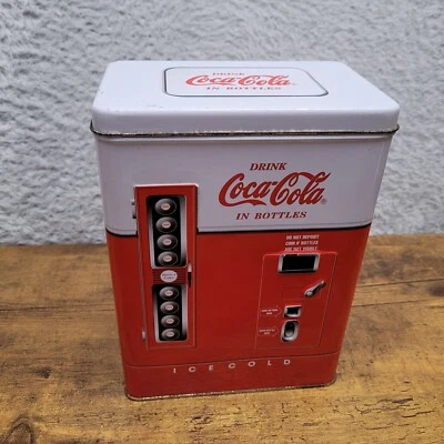 COCA-COLA Beverage Coke Bottle Vending Machine Vintage 1997 Collectible Tin Box - Image 1 of 4