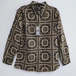 Level Ten Men's Baroque Gold Print Shirt Size M NWT - Picture 1 of 8