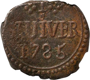 1785-C CEYLON V.O.C. COPPER STIVER COLOMBO MINT NGC AU DETAILS KM26 CORROSION - Picture 1 of 3