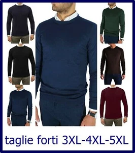 maglione uomo lana pullover invernale maglioncino taglie forti cardigan 3xl 4xl - Foto 1 di 20