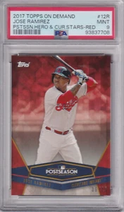 2017 Topps-on-Demand Post-Season #12R JOSE RAMIREZ PSA 9 Mint Red /25 *LOW POP* - Picture 1 of 4