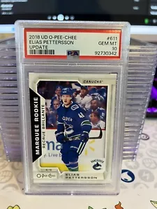 Psa 10 2018-19 Upper Deck - O-Pee-Chee Marquee Rookies #611 Elias Pettersson - Picture 1 of 2