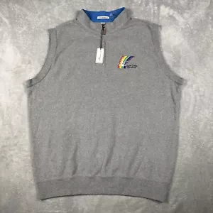 Peter Millar Sweater Vest Mens Extra Large XL Gray 1/4 Zip Crown Pullover - Picture 1 of 9