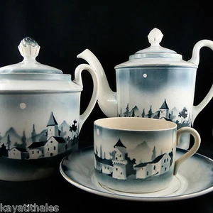 Ancien Service à Café/Thé Faïence THÉOFILE FENAL à BADONVILLER tasses/limoges... - Foto 1 di 11