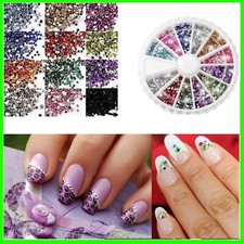 240 BRILLANTINI GLITTER UNGHIE VARIE FORME 1mm / 2mm MIX RICOSTRUZIONE NAIL ART