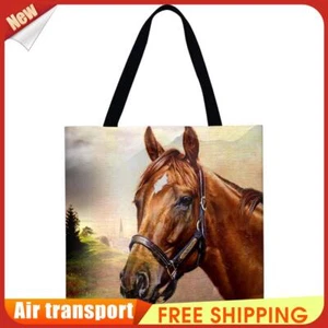 Horse Printed Shoulder Shopping Bag Casual Large Tote Handbag (40*40cm) - Picture 1 of 2