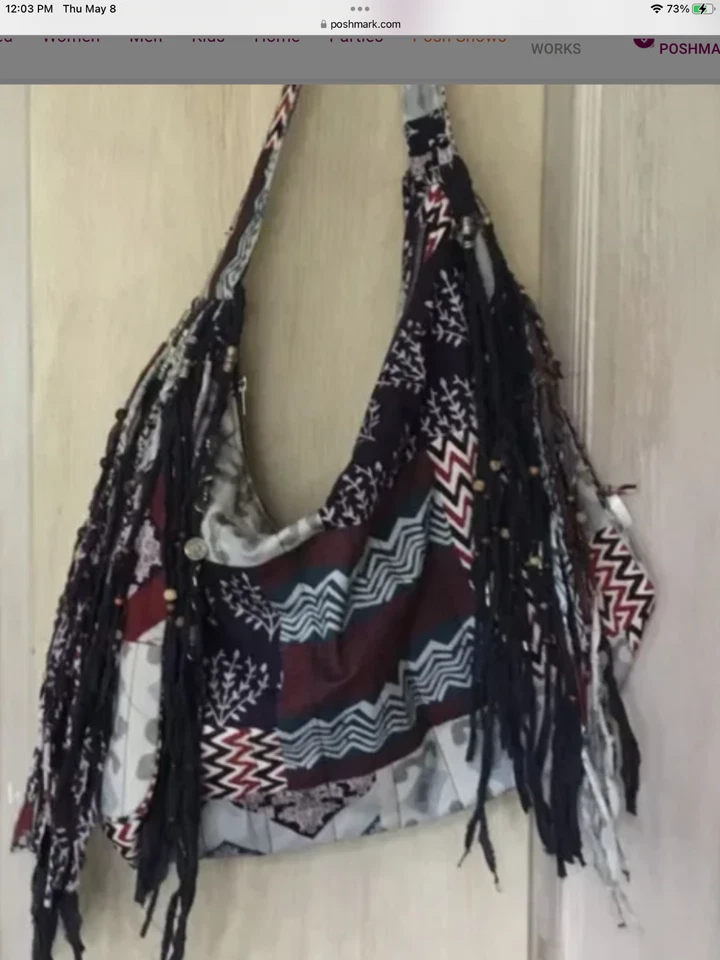 Free People x Brenda Knight Road Trippin 流苏串珠单肩包 全新无标签 268R 美元 — 第 1/4 张图片