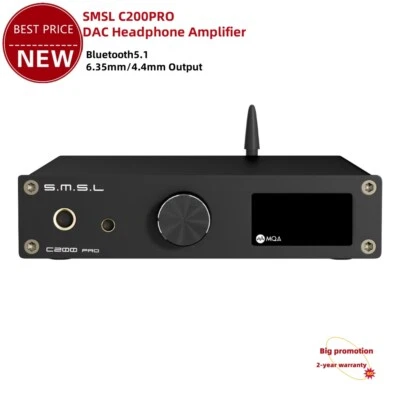 SMSL C200PRO XU-316 HiFi DAC Audio Decoder Bluetooth 5.1 Headphone Amplifier tp1 - Image 1 of 4