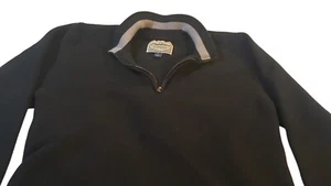 Flag & Anthem Black 1/4 Zip 100% Cotton Men's Sweater Large L - Picture 1 of 11