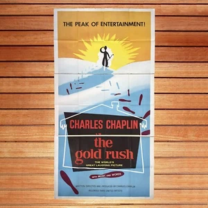 Charles Chaplin the gold rush affiche américaine originale 81x41 inch 1925 - Picture 1 of 17