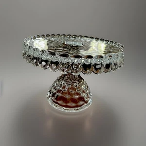 Vintage American Fostoria Elegant Glassware Round Pedestal Cake Plate /wRum Well - Picture 1 of 10