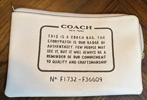 Coach StoryPatch Pochette Pochette Grande Angolare Zip F1723-F36609 Avorio/Nero - Foto 1 di 3