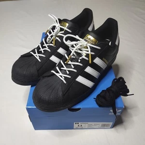 Size 11 - adidas Superstar Core Black White - Picture 1 of 11