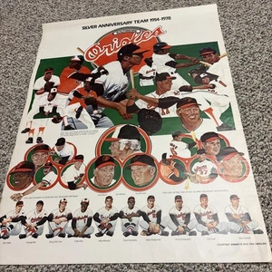 VINTAGE POSTER 25th SILVER ANNIVERSARY TEAM BALTIMORE ORIOLES 1954-1978 RARE - Picture 1 of 10