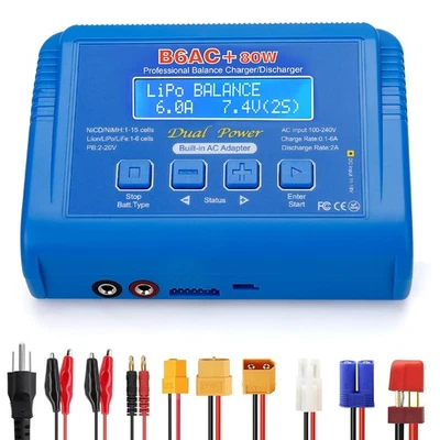 B6 AC 80W Lipo Battery Balance Charger 6A Discharger for NiMH NiCD Li-ion SLA - Image 1 of 4