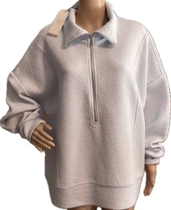 WOMENS CALIA 1/2 ZIP PULLOVER LIGHT BLUE XXL LONG SLEEVE TEXTURED PATTERN NWT - Picture 1 of 15