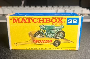MATCHBOX LESNEY No.38 HONDA MOTORCYCLE & TRAILER IN ORIGINAL BOX new old stock - Picture 1 of 10