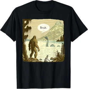 Divertida Camiseta con Capucha Bigfoot Sasquatch Loch Ness Monster Introvert Bruh - Imagen 1 de 15