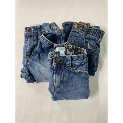 Old Navy Baby Denim Jeans 12-18 Months Blue Elastic Waist Pants Boys - Image 1 of 4