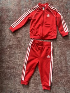 Adidas Matching Jumpsuit Pants Full Zip Jacket 12-18 Mo - Foto 1 di 13