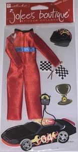 Autorennen 3D Kunststoff/Stoff Aufkleber Le Grande Ed. Sticko Jolee's Boutique ~ NEU - Bild 1 von 2