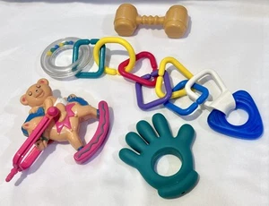 Lote de 4 cascabeles mordedor juguetes bebé vintage años 80’s 90’s LIMPIOS - Imagen 1 de 5