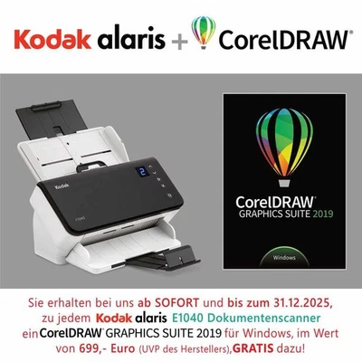 KODAK Alaris E1040 Dokumentenscanner inkl.CorelDRAW 2019 - Bild 1 von 4