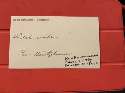 Ken Heintzelman🔥MLB Debut 10/3/37 Pittsburgh Pirates🔥🔥Auto Postcard🔥🔥🔥 - Image 1 of 2