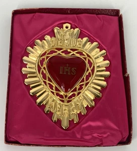 Placa Ataúd Jesús Misericordia Sagrado Corazón Tono Dorado Metal De Colección Convento Pared Católica - Imagen 1 de 9