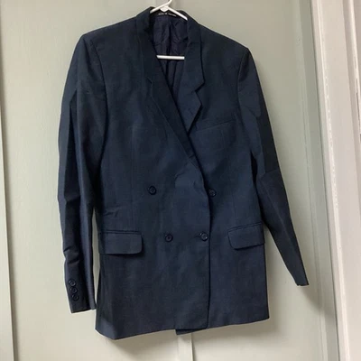Alexander Collection Mens Blazer Jacket Size 42R Double Breasted Navy Wool Blend - Image 1 of 4