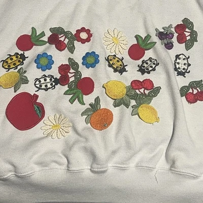 Large Lot  Vintage Fruit Shaped Clothing Applique Patches Cherries Flowers Etc.. - Image 1 of 4