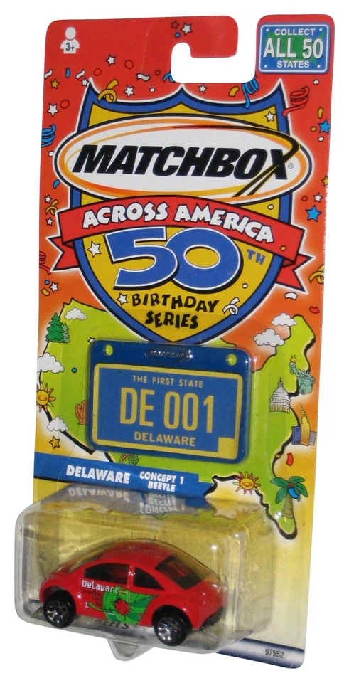 Matchbox Across America 50th Birthday (2001) Red Delaware Concept 1 Beetle Toy C - Image 1 of 1