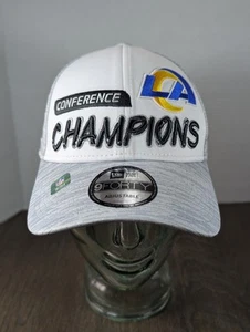 NUEVO 9FORTY New Era LA Rams Sombrero NFC Campeones Ajustable Blanco Gris Bordado - Imagen 1 de 13