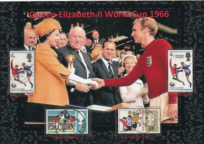 GB QEII NICE DISPLAY OF QUEEN ELIZABETH II WORLD CUP 1966 SET VFU#1 - Image 1 of 2