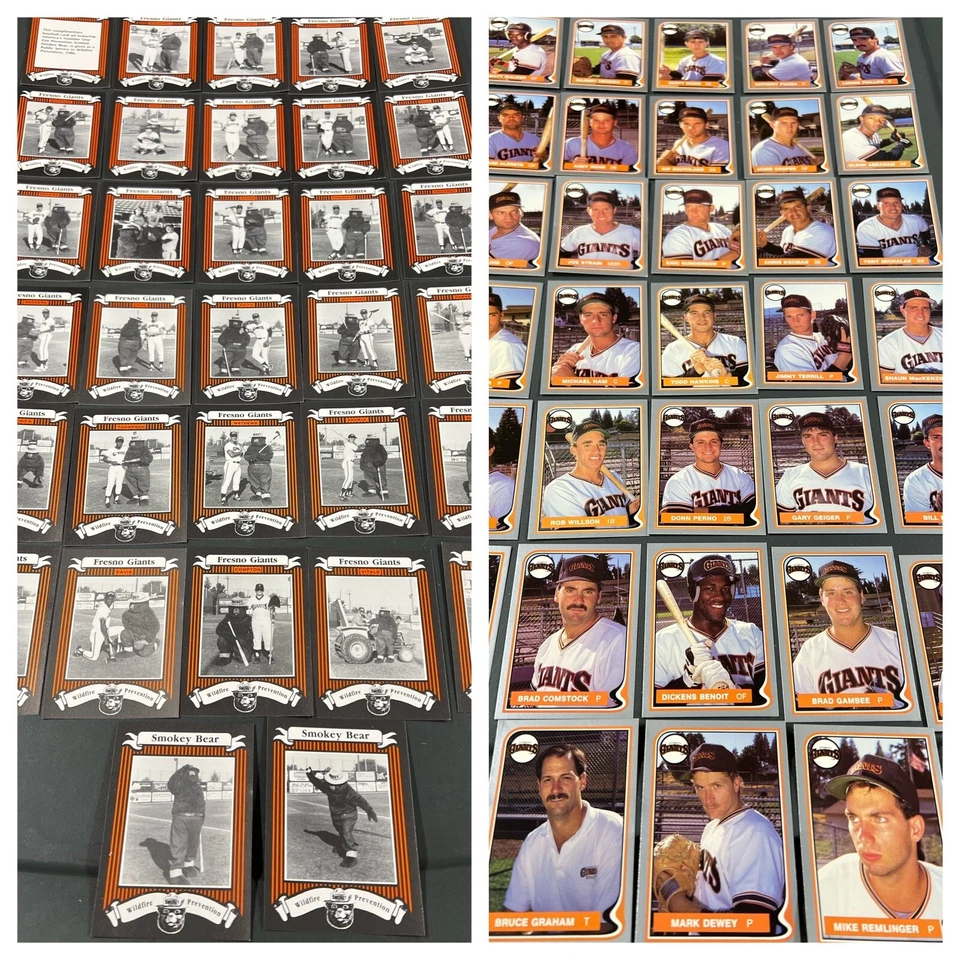 套装 2:1986 Smokey Bear Fresno Giants + 1987 太平洋埃弗雷特巨人队 — 第 1/4 张图片