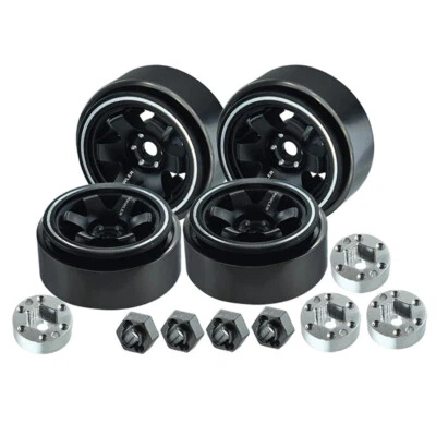 NEW GPM Alum 1.0 Beadlock Alloy Wheel Set (6 Poles) Bk for TRX4M FREE US SHIP - Image 1 of 4