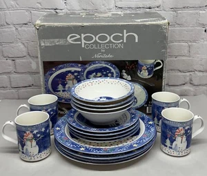 Noritake Epoch Mr Snowman 16 Piece China Set Service for 4 Christmas in Box - Picture 1 of 21
