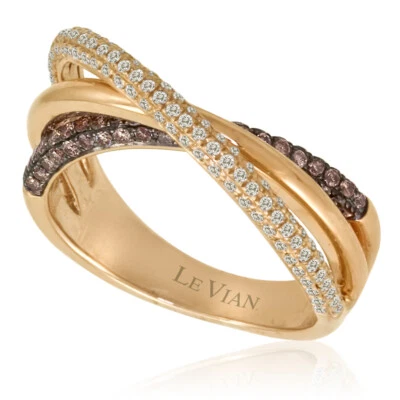 Anillo LeVian Oro Rosa 14K Chocolate Diamante 0.67 cts Talla 6 Foto 1 de 4